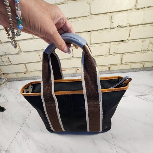 Vintage Coach Hampton Black & Blue Handbag Satchel Purse - Picture 3 of 14